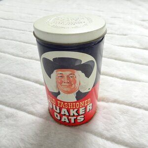 Old Fashioned Quaker Oats Can 1982 7" long 13" Round